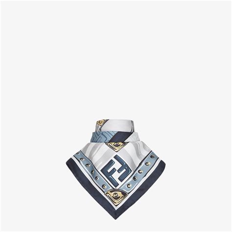 foulard fendi prezzi fxt091 aici f11n|Blue silk foulard .